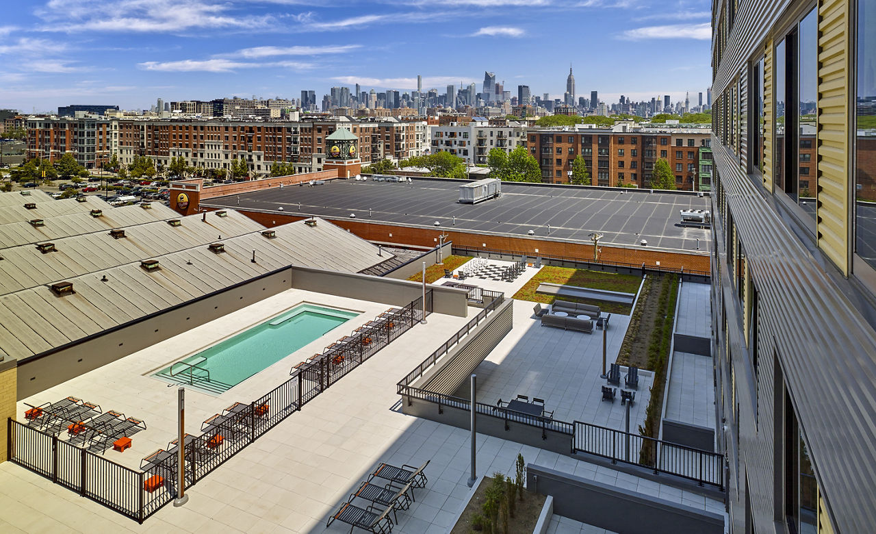 Roof deck at Vine Apartments