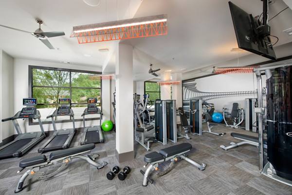 fitness center at 1133 on the Square Apartments