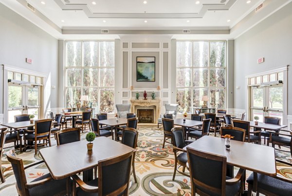 Elegant clubhouse with contemporary furnishings at Overture Ridgmar Apartments, offering luxury amenities and social spaces for residents