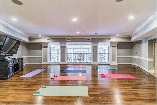 yoga studio at Overture Ridgmar Apartments