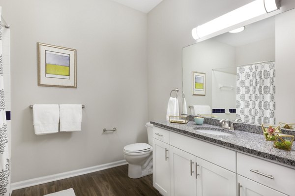 Modern bathroom with sleek fixtures at Heights at Wheeler Hill Apartments