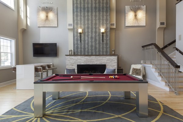 Heights at Wheeler Hill: Elegant clubhouse with modern design and plush seating areas for residents