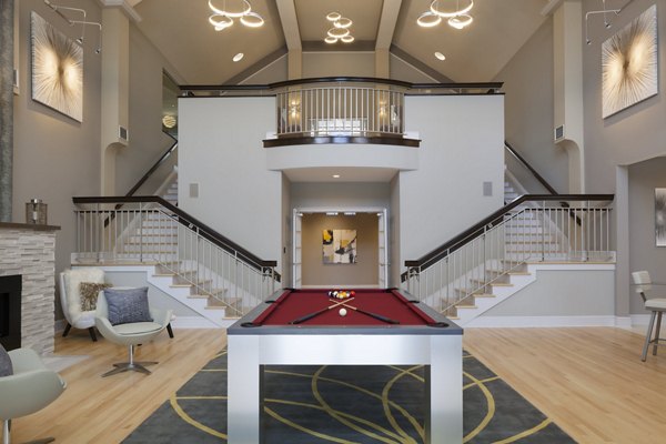 Chic clubhouse with modern furnishings at Heights at Wheeler Hill Apartments