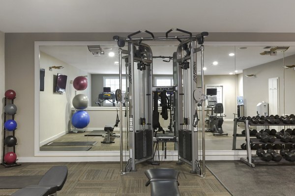Modern fitness center with state-of-the-art equipment at Heights at Wheeler Hill Apartments