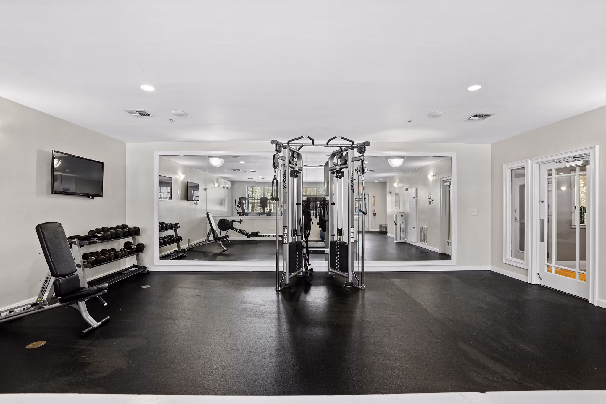 fitness center at The Retreat at Marlborough Apartments