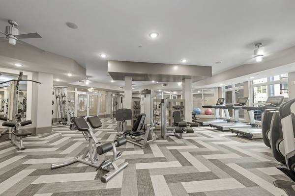 fitness room at Circa Uptown Apartments