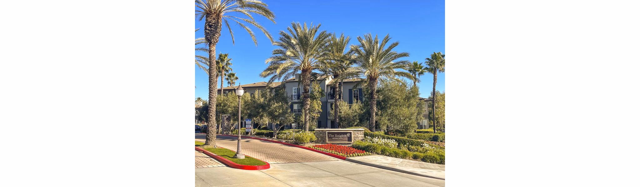 The Heights at Chino Hills Apartments: Welcoming entry signage in a luxury apartment community nestled in serene Chino Hills