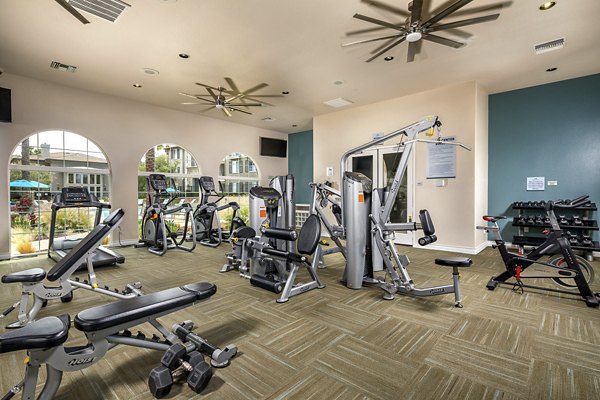 Modern fitness center with state-of-the-art equipment at The Heights at Chino Hills Apartments