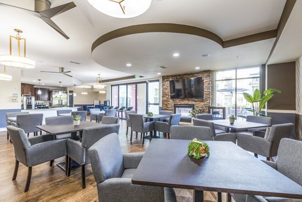 clubhouse dining area at Overture Central Park Apartments