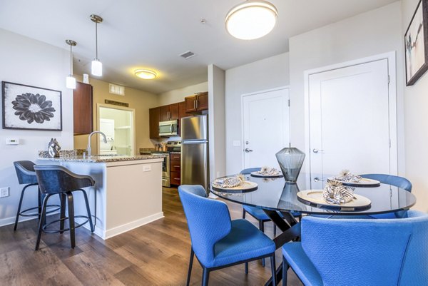 dining room at Overture Central Park Apartments