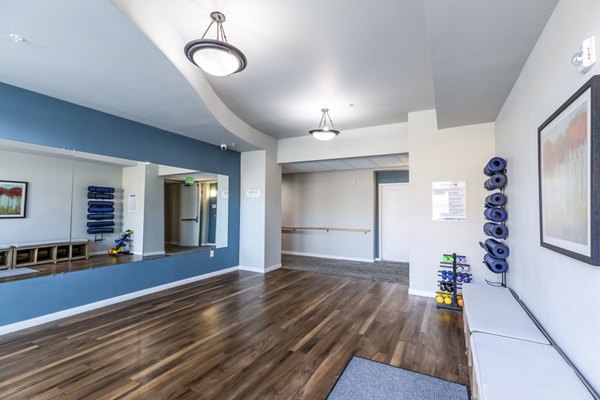 yoga studio at Overture Central Park Apartments
