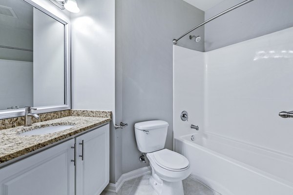 bathroom at Rutherford Station Apartments