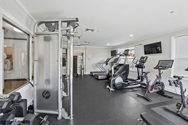 fitness center at Rutherford Station Apartments