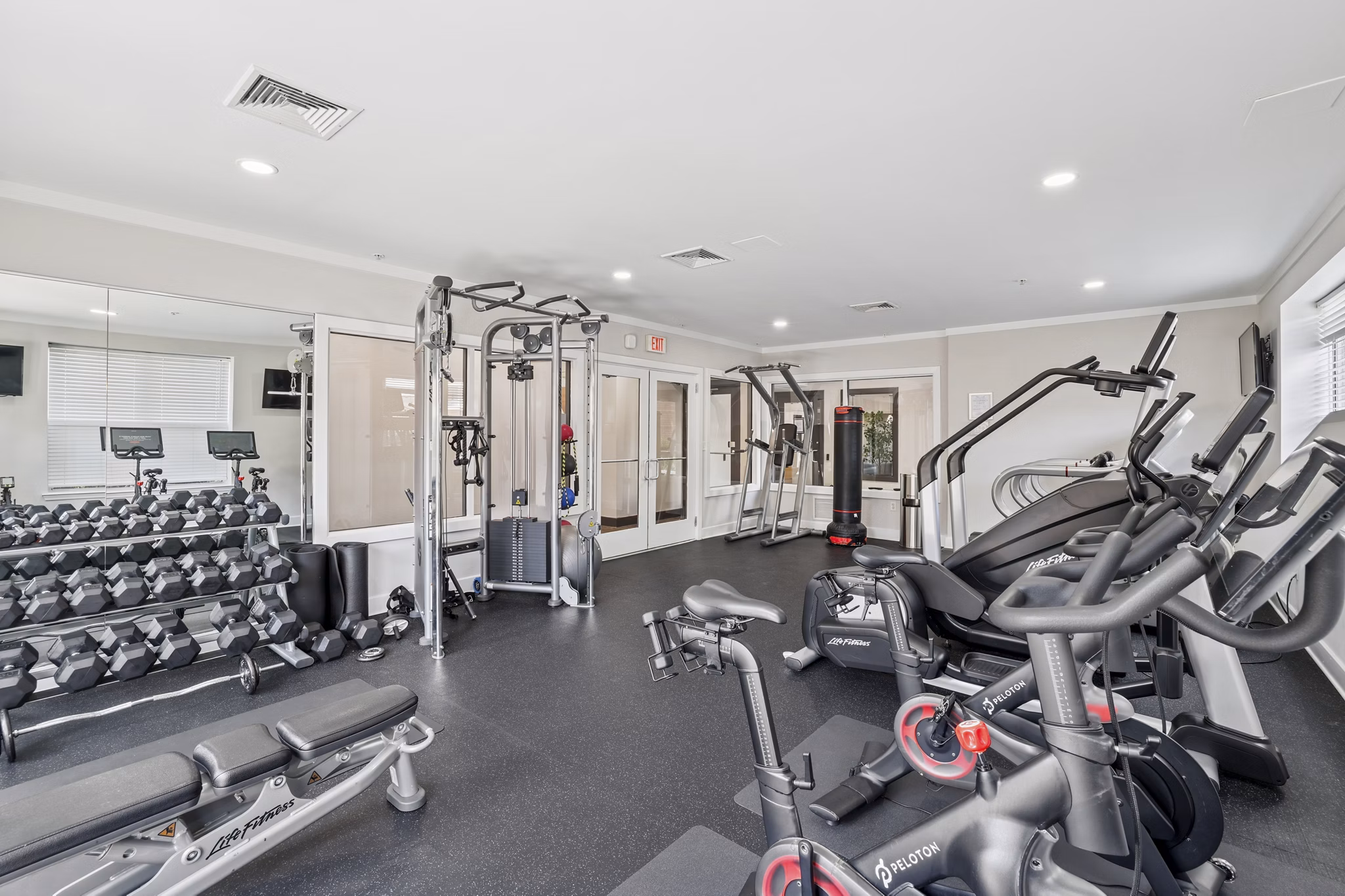 fitness center at Rutherford Station Apartments