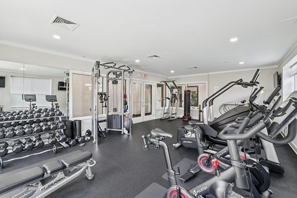 fitness center at Rutherford Station Apartments