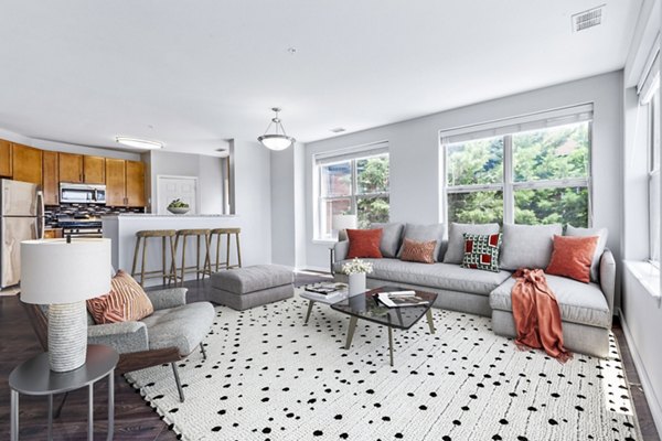 living room at Rutherford Station Apartments