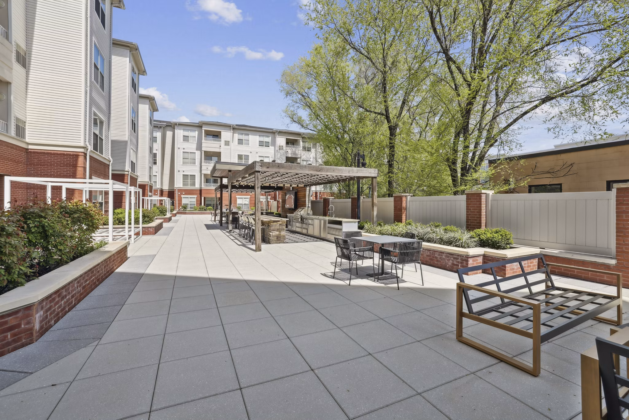 patio at Rutherford Station Apartments