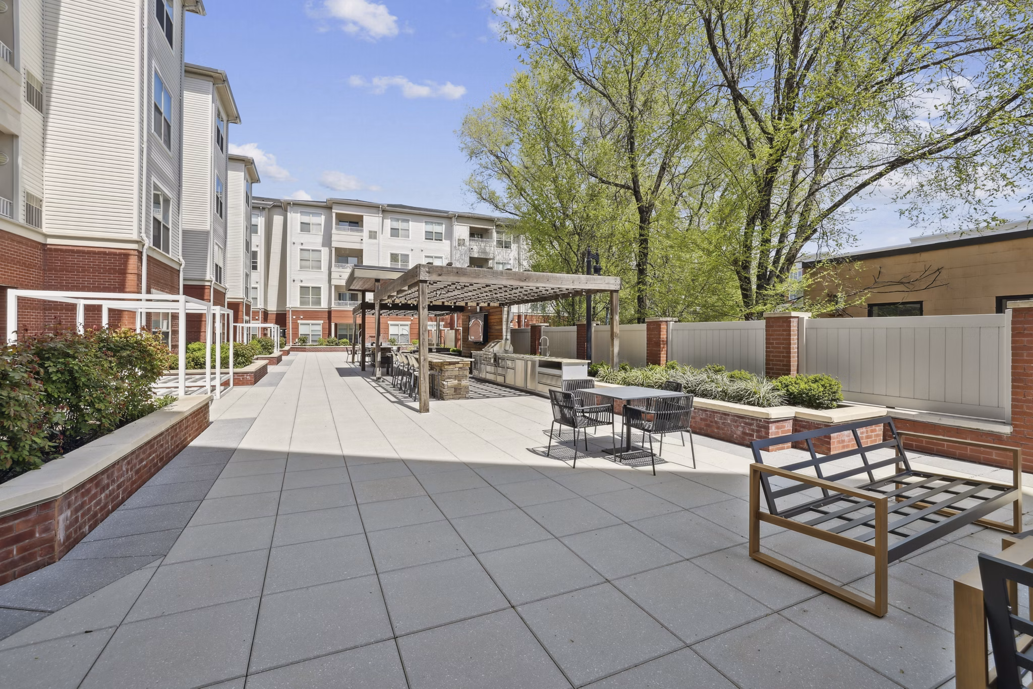 patio at Rutherford Station Apartments