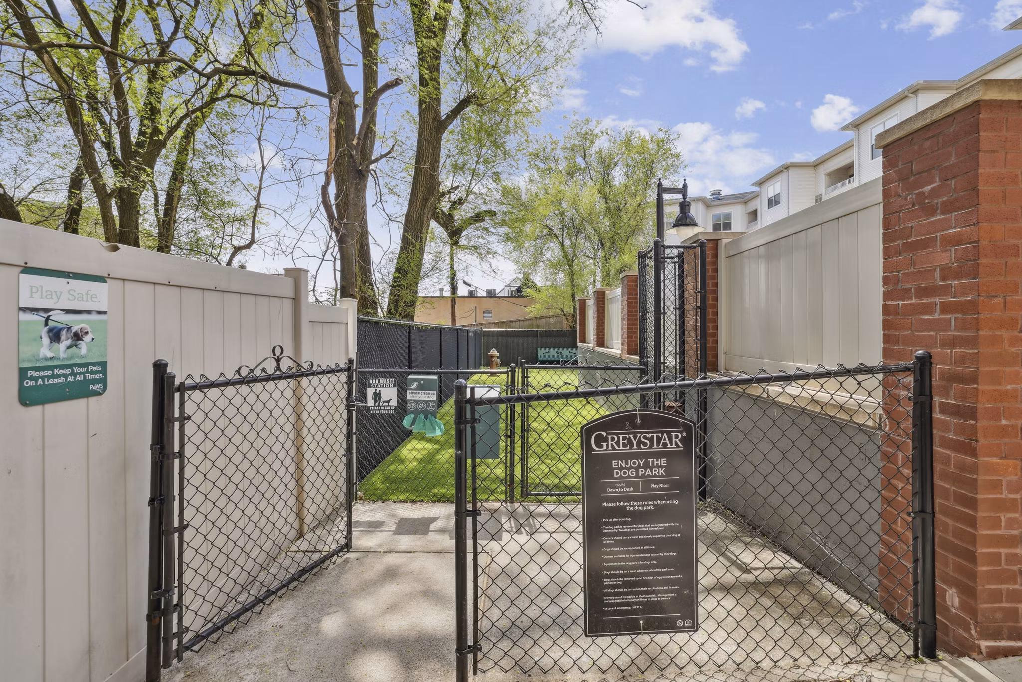 dog park at Rutherford Station Apartments