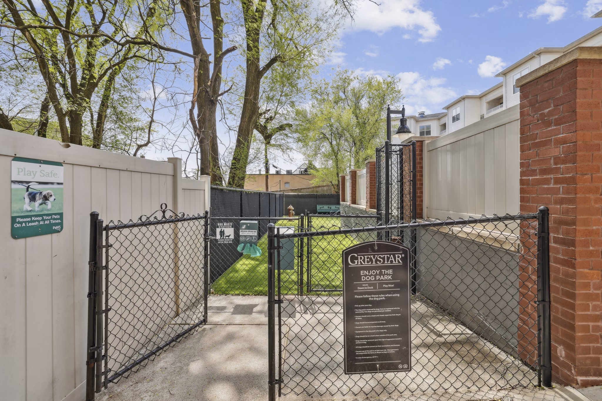 dog park at Rutherford Station Apartments