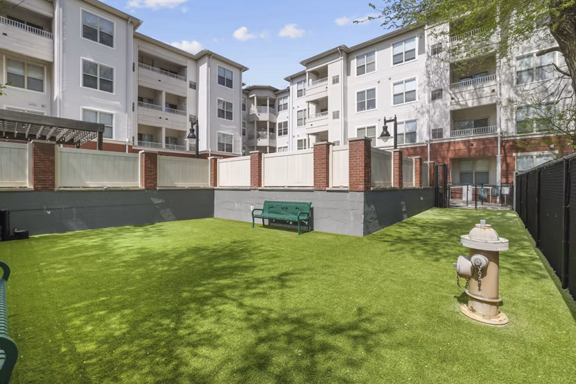 dog park at Rutherford Station Apartments