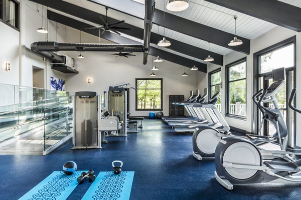 State-of-the-art fitness center featuring modern equipment at Avana Weymouth Apartments