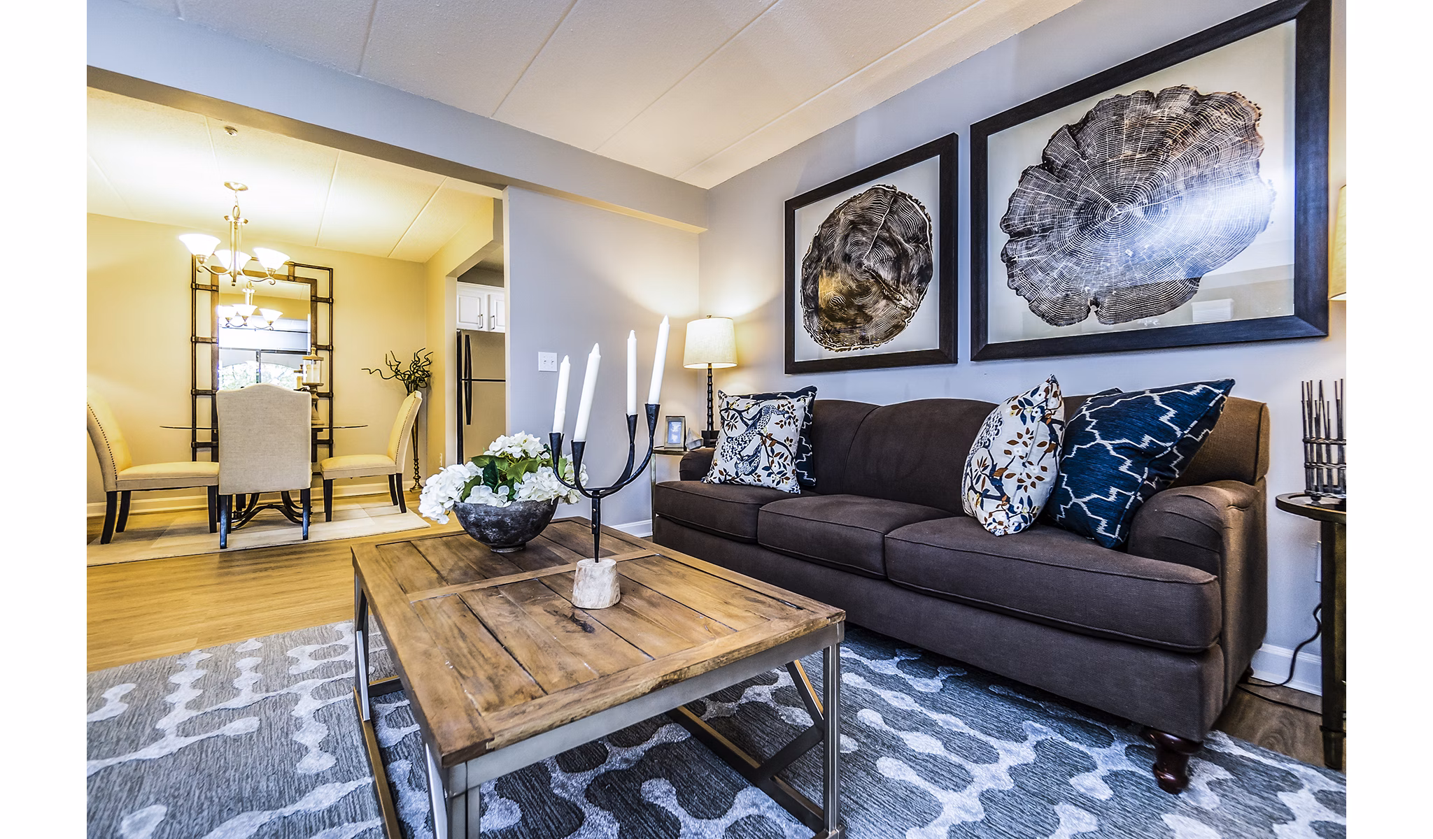 Spacious living room with modern decor at Avana Weymouth Apartments