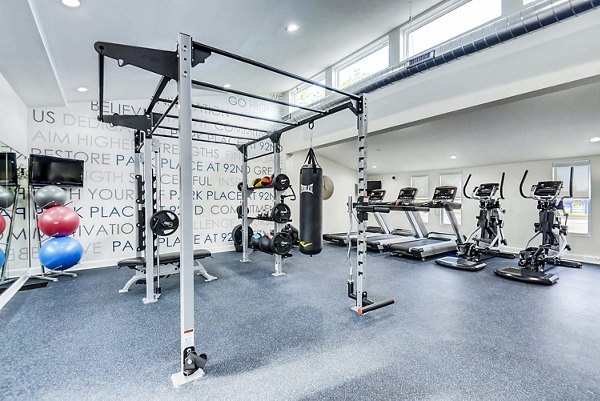 State-of-the-art fitness center with modern equipment at Park Place at 92nd Apartments