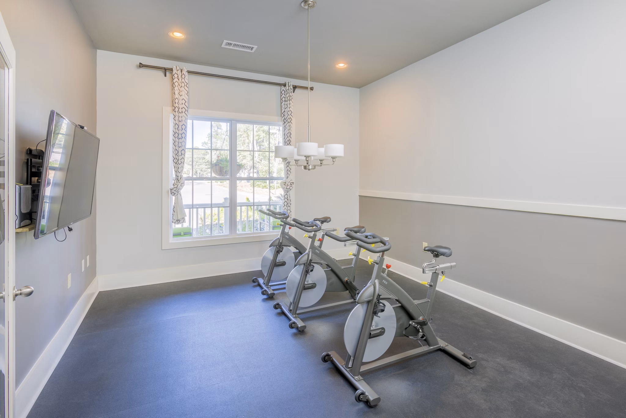 yoga/spin studio at Arbor Village Apartments