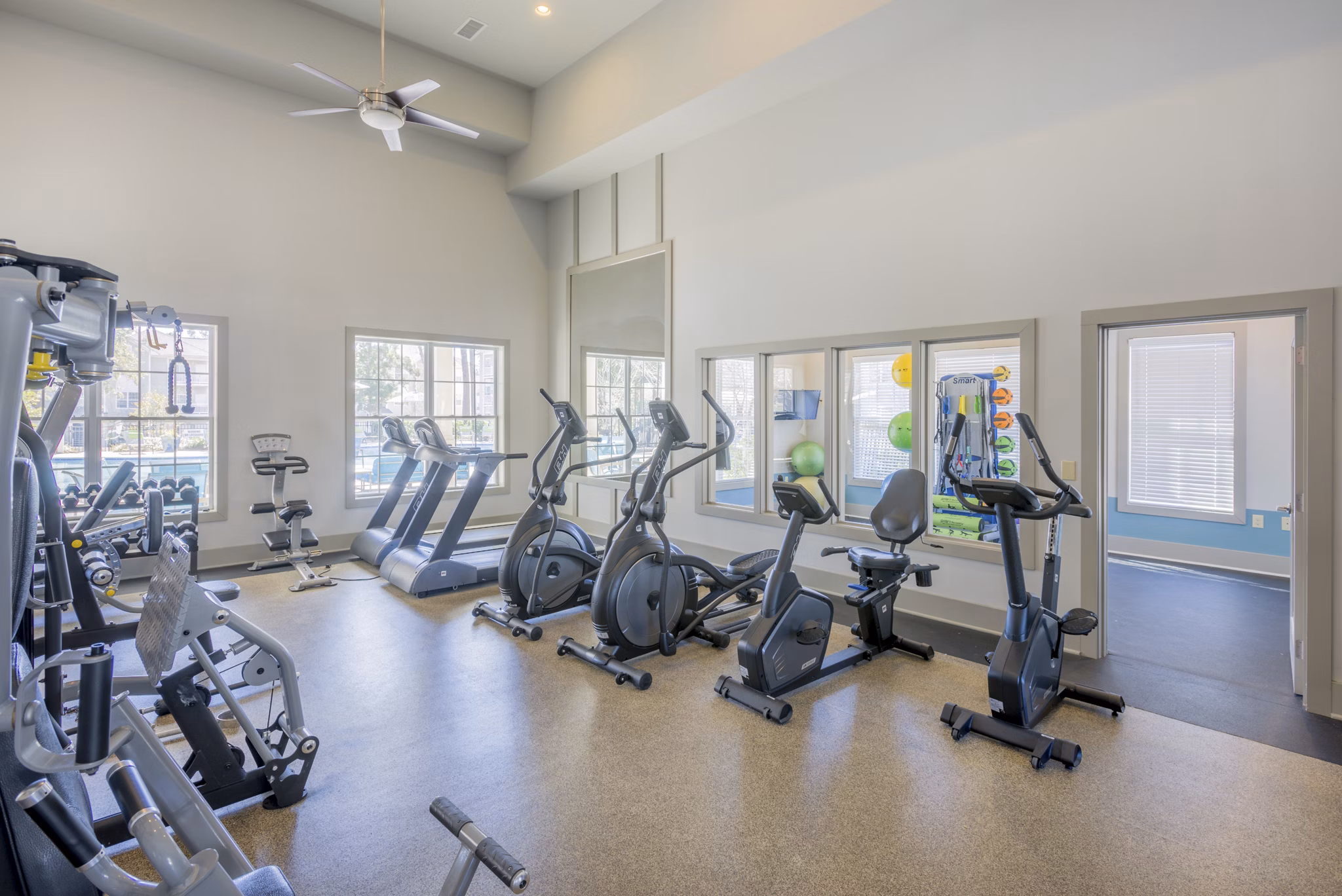 fitness center at Arbor Village Apartments