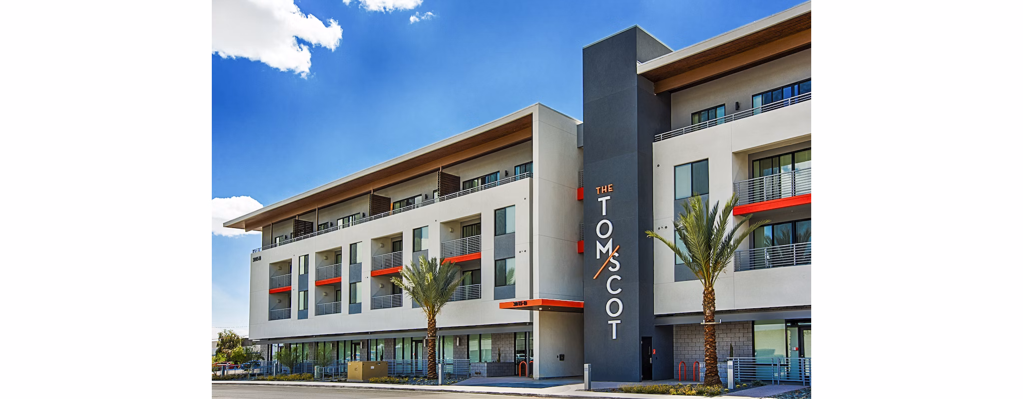 The Tomscot Apartments: Luxury building in Scottsdale, showcasing modern architecture and premium living spaces
