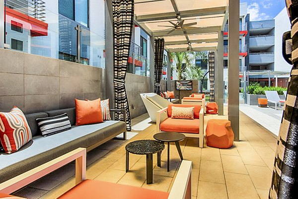 pool patio at The Tomscot Apartments