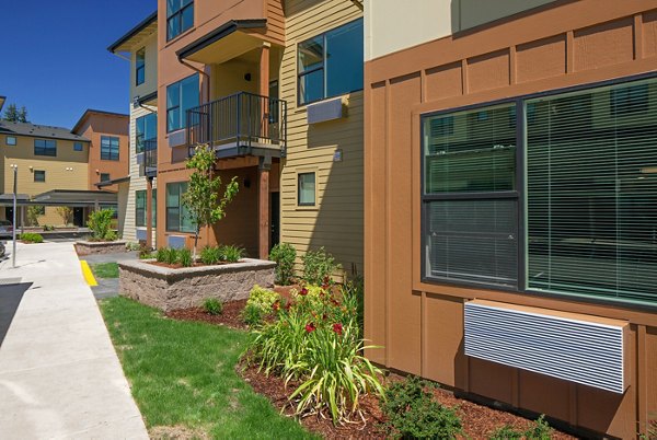 exterior at The Tennyson at Crescent Village Apartments