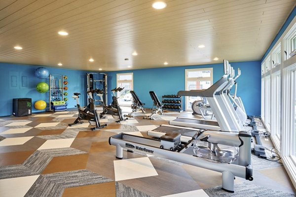 fitness center at Lineage at Willow Creek Apartments