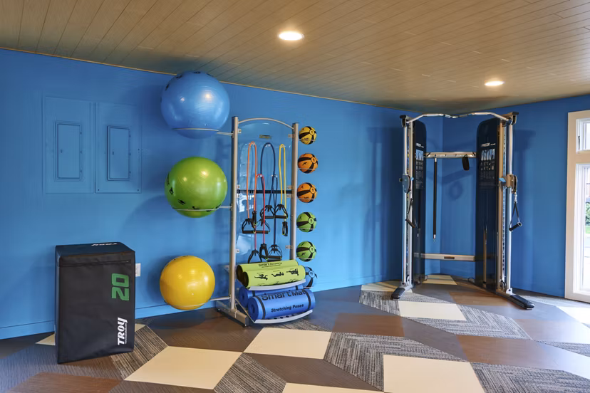 Fitness center with state-of-the-art equipment at Lineage at Willow Creek Apartments