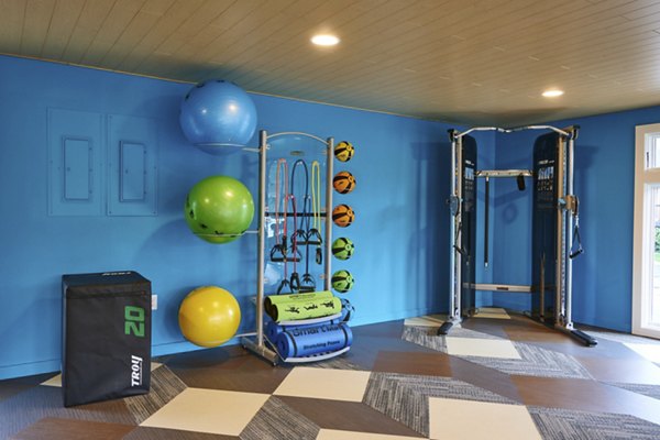 fitness center at Lineage at Willow Creek Apartments