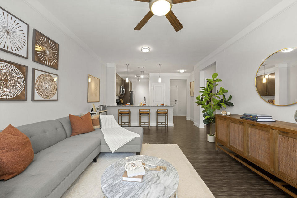 living room at Fountains Matthews Apartments