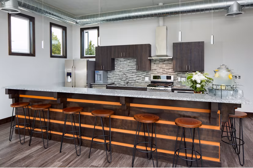 Elegant clubhouse interior featuring modern decor at Jake at Indian Trail Apartments