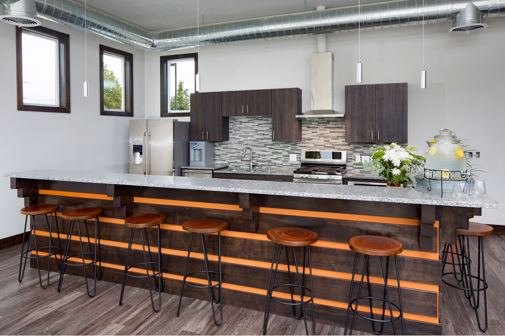 Elegant clubhouse interior featuring modern decor at Jake at Indian Trail Apartments