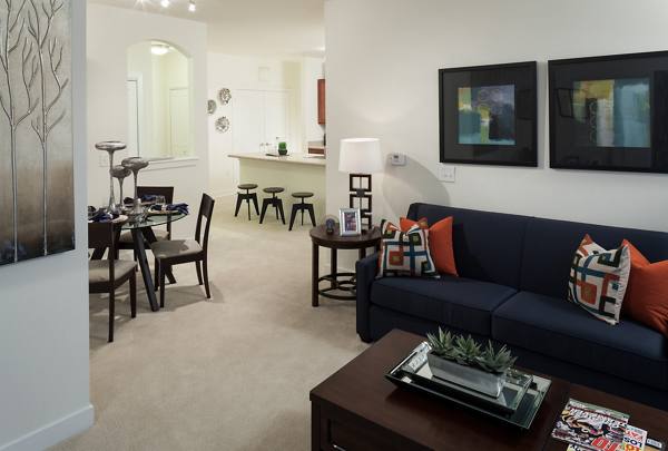 living room at River Oaks Apartments
