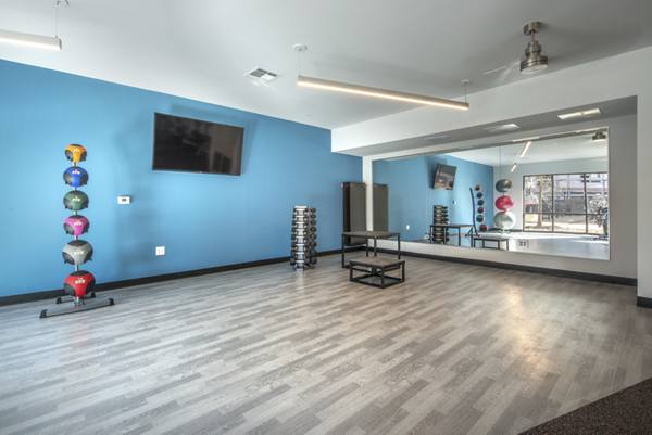 fitness center at RiverVue Apartments