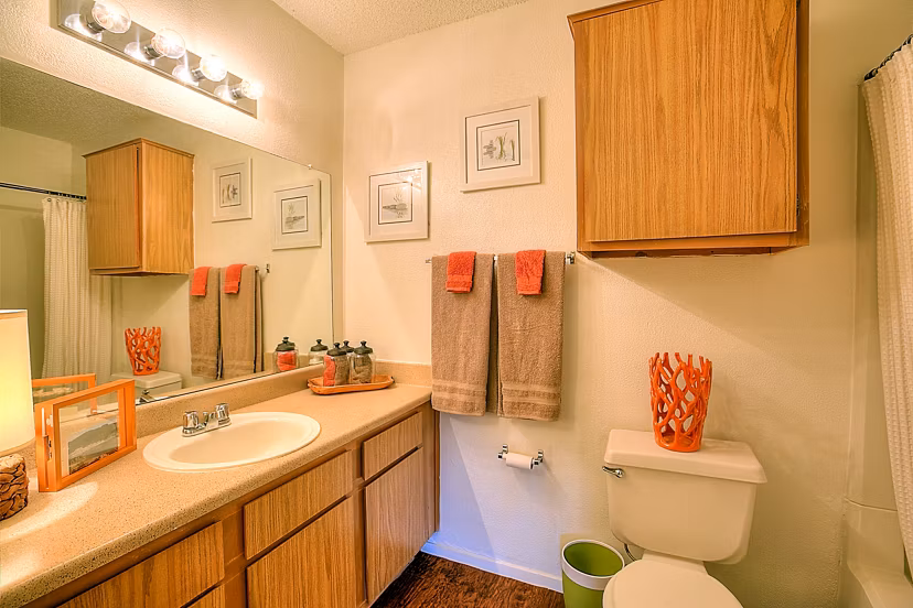 Modern bathroom with sleek fixtures at Arrowhead Pointe Apartments