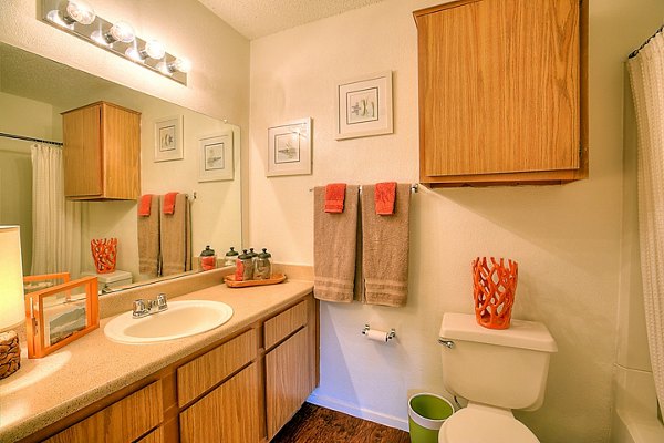 Modern bathroom with sleek fixtures at Arrowhead Pointe Apartments
