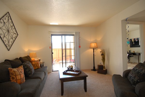 Cozy living room with contemporary decor at Entrada Pointe Apartments, highlighting luxury living spaces