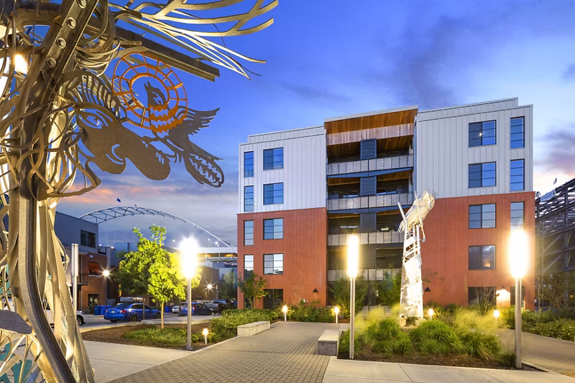 Waterline Apartments: Stunning architectural of luxury riverfront apartments in Portland, OR.