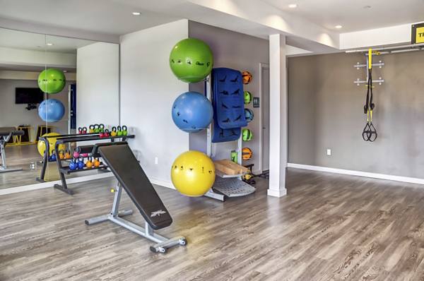 fitness center at Waterline Apartments      