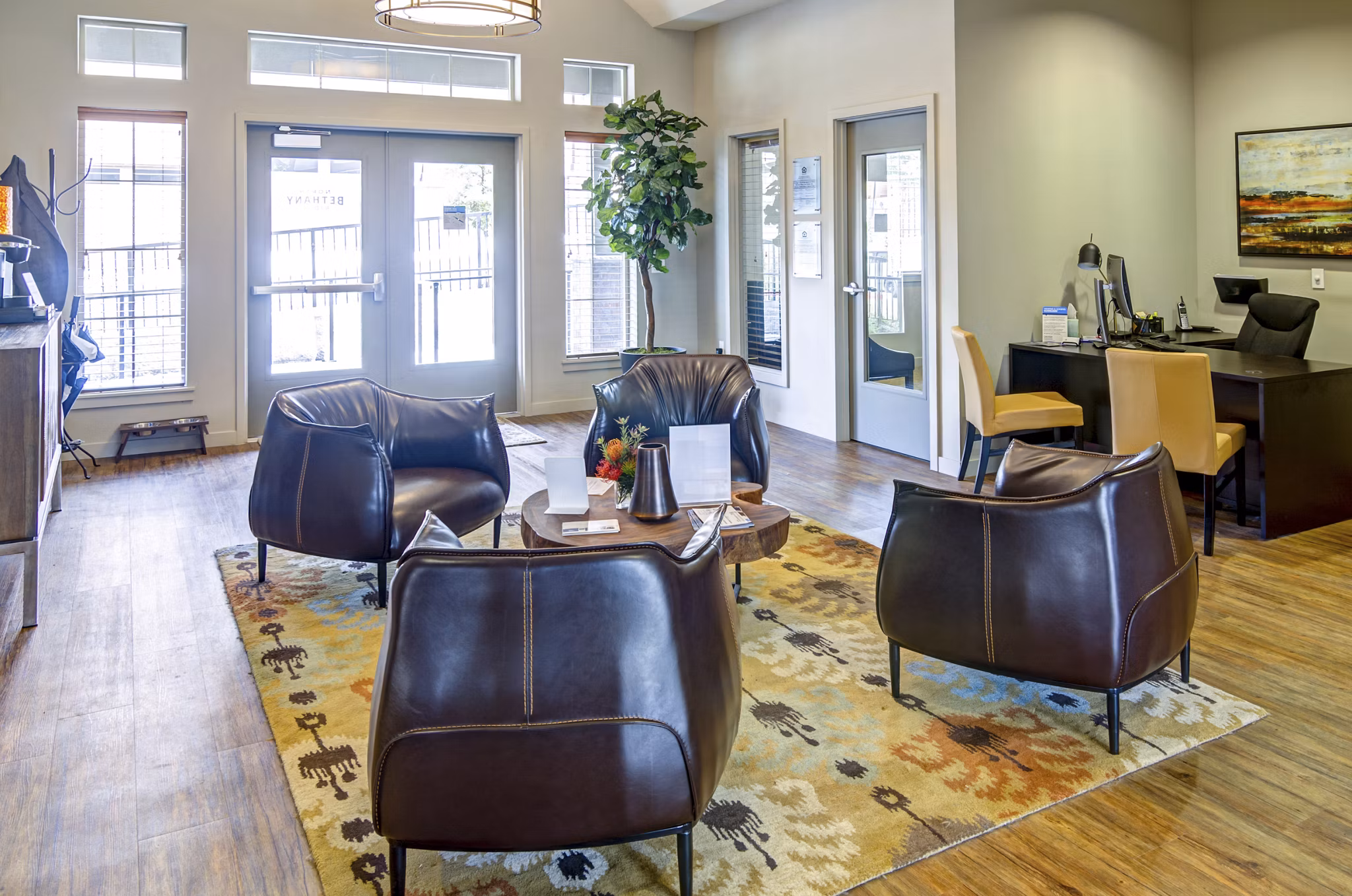 Modern clubhouse with sleek interiors at North Bethany Ridge Apartments, perfect for gatherings and leisure activities