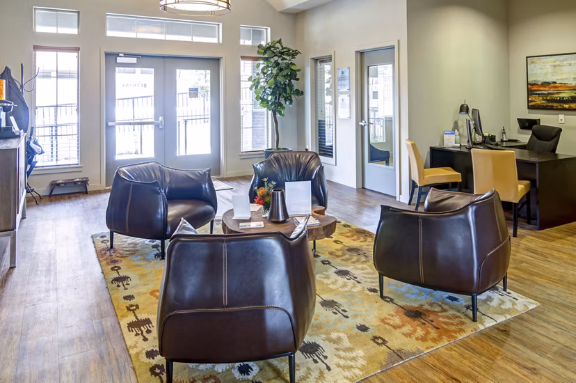 Modern clubhouse with sleek interiors at North Bethany Ridge Apartments, perfect for gatherings and leisure activities