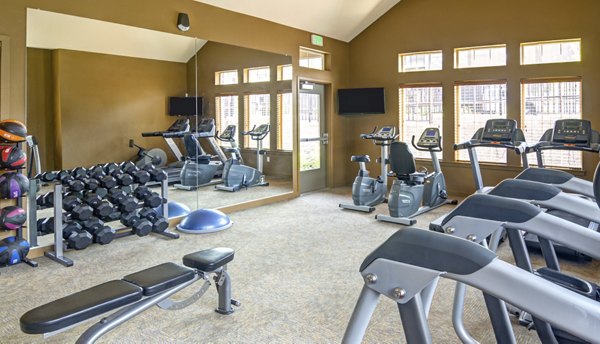State-of-the-art fitness center at North Bethany Ridge Apartments with modern equipment for residents' wellness