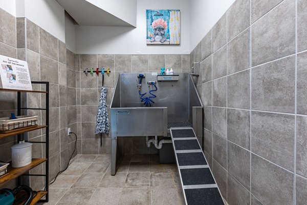 Convenient dog wash station at The Gramercy Apartments, ideal for pet-friendly living and enhancing resident amenities